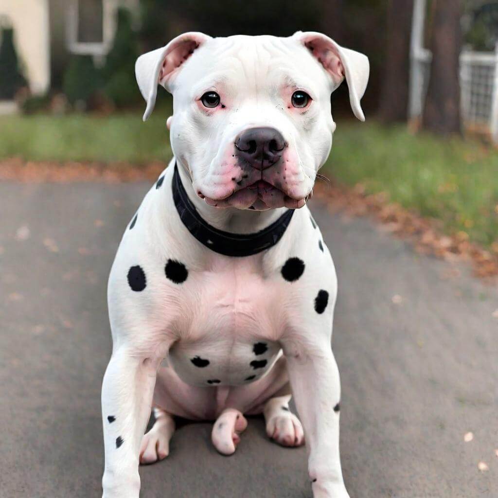 White Pitbull With Black Spots
